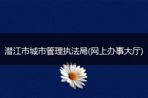 潜江市城市管理执法局(网上办事大厅)