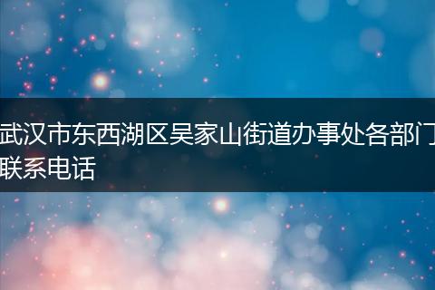 武汉市东西湖区吴家山街道办事处各部门联系电话