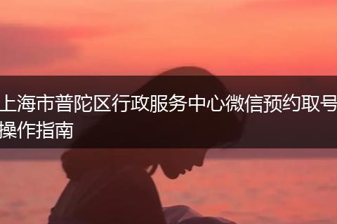 上海市普陀区行政服务中心微信预约取号操作指南