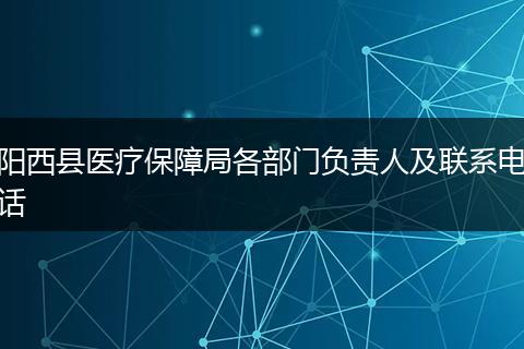 阳西县医疗保障局各部门负责人及联系电话