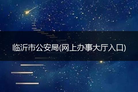 临沂市公安局(网上办事大厅入口)