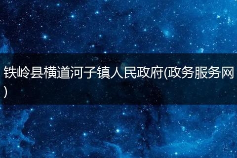铁岭县横道河子镇人民政府(政务服务网)