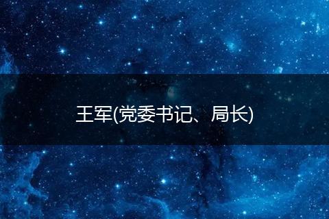王军(党委书记、局长)