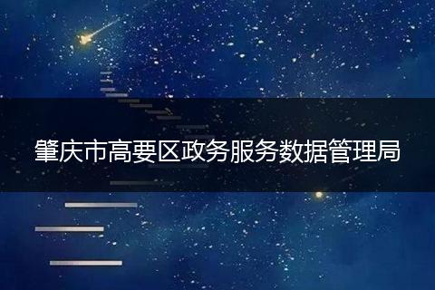 肇庆市高要区政务服务数据管理局