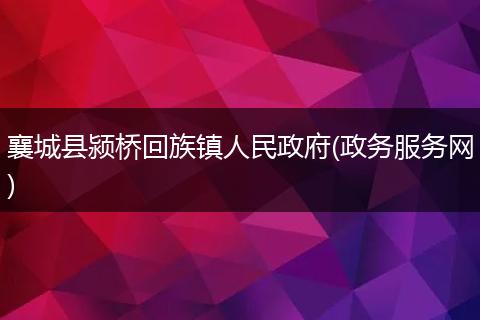 襄城县颍桥回族镇人民政府(政务服务网)