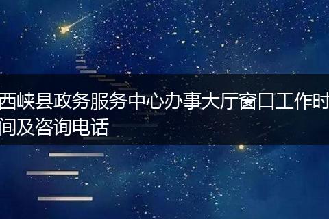 西峡县政务服务中心办事大厅窗口工作时间及咨询电话