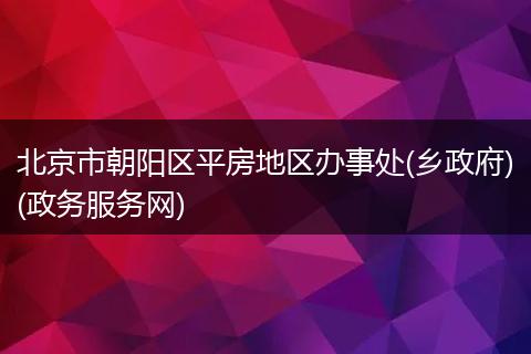 北京市朝阳区平房地区办事处(乡政府)(政务服务网)