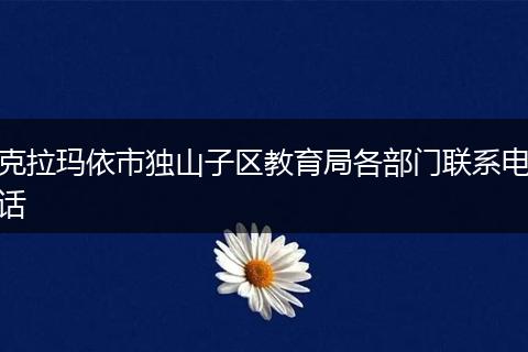 克拉玛依市独山子区教育局各部门联系电话