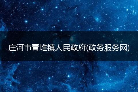 庄河市青堆镇人民政府(政务服务网)