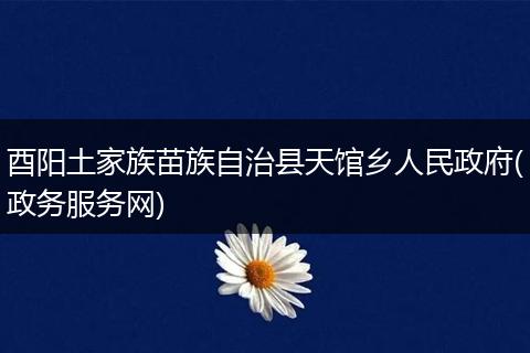 酉阳土家族苗族自治县天馆乡人民政府(政务服务网)