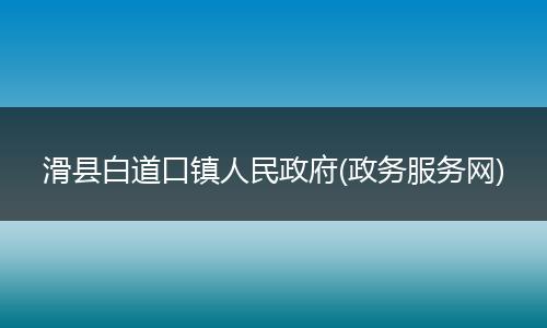 滑县白道口镇人民政府(政务服务网)