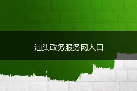 汕头政务服务网入口