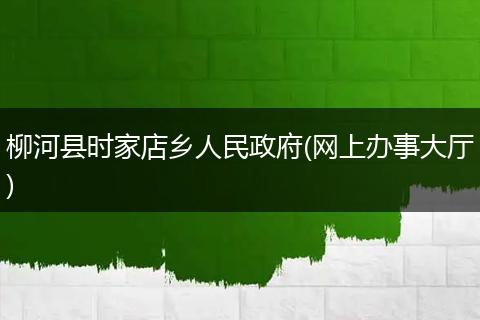 柳河县时家店乡人民政府(网上办事大厅)