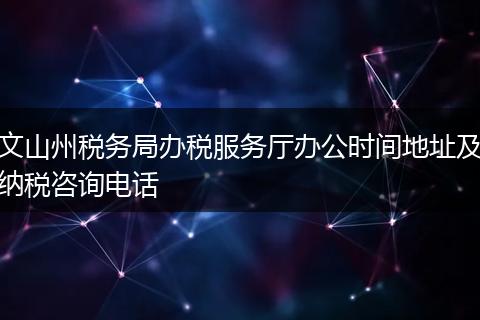 文山州税务局办税服务厅办公时间地址及纳税咨询电话