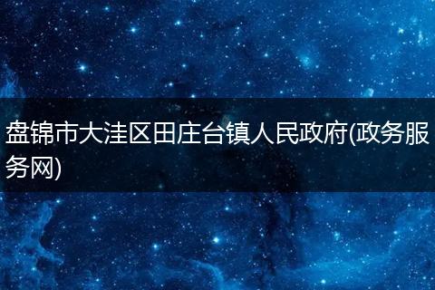 盘锦市大洼区田庄台镇人民政府(政务服务网)