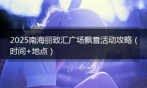 2025南海丽致汇广场飘雪活动攻略（时间+地点）