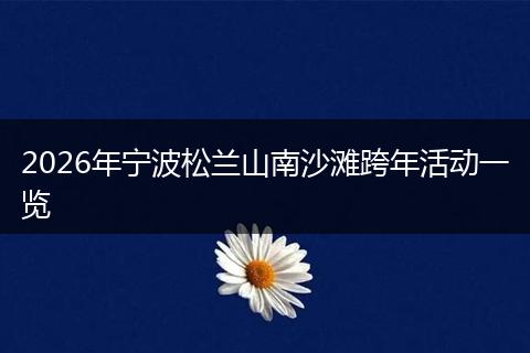 2026年宁波松兰山南沙滩跨年活动一览