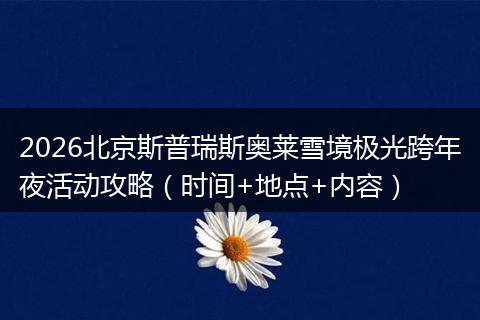 2026北京斯普瑞斯奥莱雪境极光跨年夜活动攻略（时间+地点+内容）