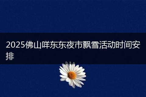 2025佛山咩东东夜市飘雪活动时间安排