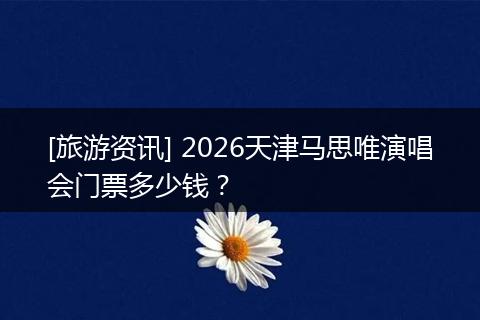 [旅游资讯] 2026天津马思唯演唱会门票多少钱？