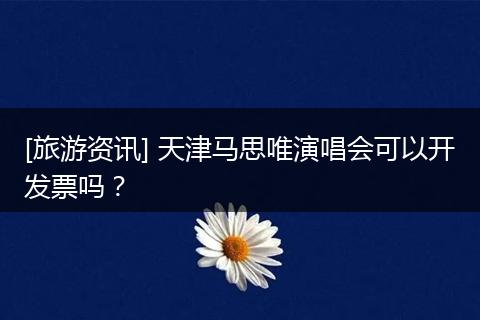 [旅游资讯] 天津马思唯演唱会可以开发票吗？