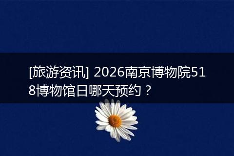 [旅游资讯] 2026南京博物院518博物馆日哪天预约？