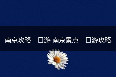 南京攻略一日游 南京景点一日游攻略