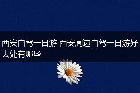 西安自驾一日游 西安周边自驾一日游好去处有哪些