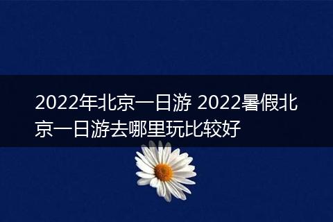 2022年北京一日游 2022暑假北京一日游去哪里玩比较好