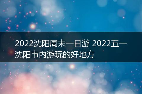 2022沈阳周末一日游 2022五一沈阳市内游玩的好地方
