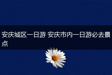 安庆城区一日游 安庆市内一日游必去景点