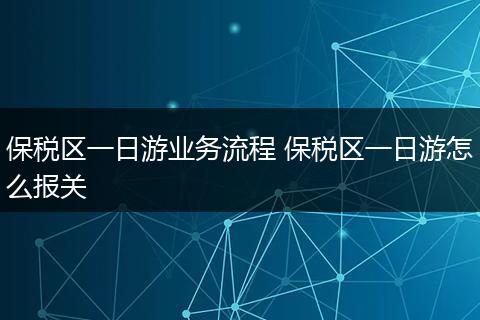 保税区一日游业务流程 保税区一日游怎么报关