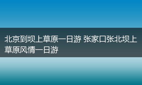 北京到坝上草原一日游 张家口张北坝上草原风情一日游