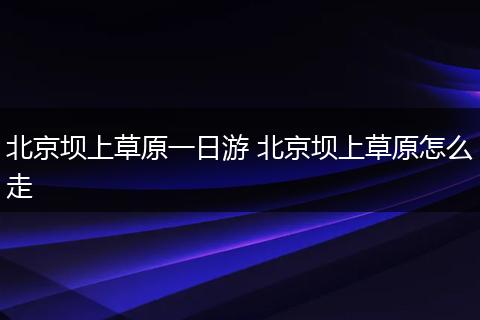 北京坝上草原一日游 北京坝上草原怎么走