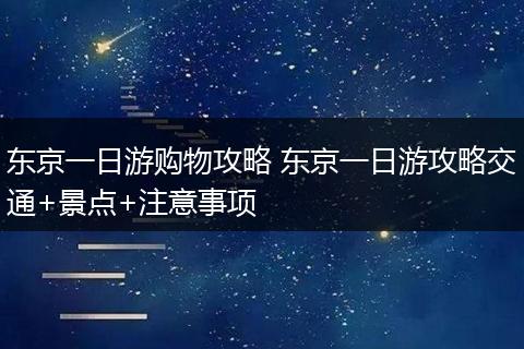 东京一日游购物攻略 东京一日游攻略交通+景点+注意事项