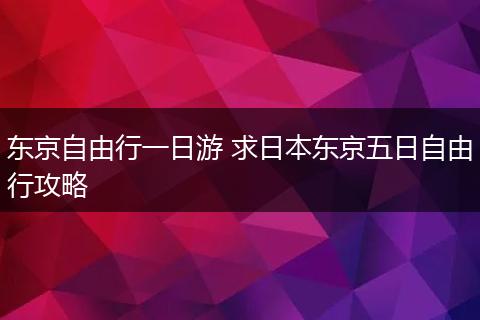 东京自由行一日游 求日本东京五日自由行攻略
