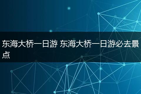 东海大桥一日游 东海大桥一日游必去景点