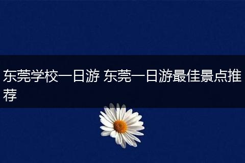 东莞学校一日游 东莞一日游最佳景点推荐