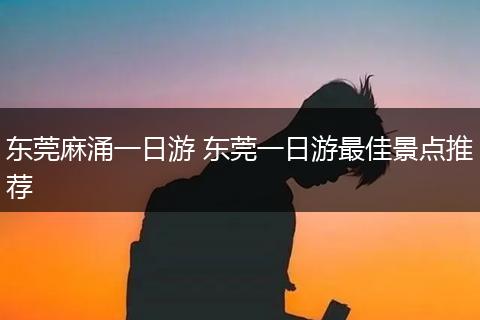 东莞麻涌一日游 东莞一日游最佳景点推荐