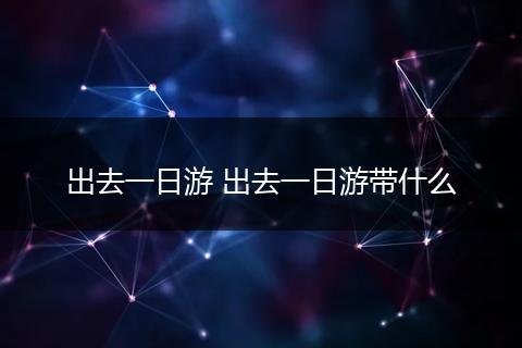 出去一日游 出去一日游带什么