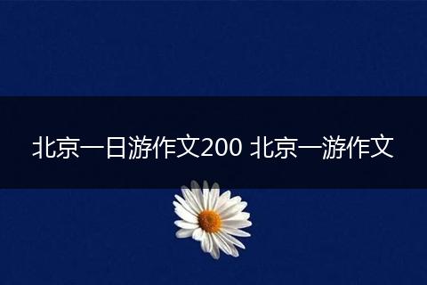 北京一日游作文200 北京一游作文