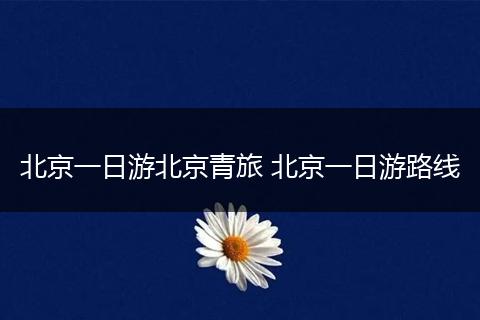 北京一日游北京青旅 北京一日游路线
