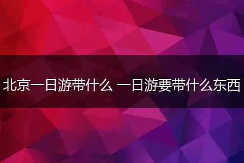 北京一日游带什么 一日游要带什么东西