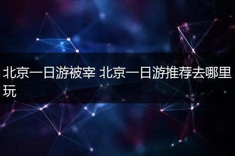 北京一日游被宰 北京一日游推荐去哪里玩