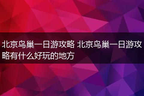 北京鸟巢一日游攻略 北京鸟巢一日游攻略有什么好玩的地方