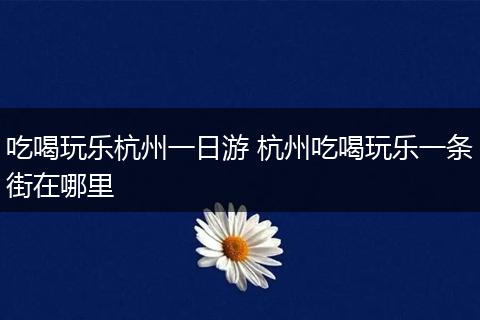 吃喝玩乐杭州一日游 杭州吃喝玩乐一条街在哪里