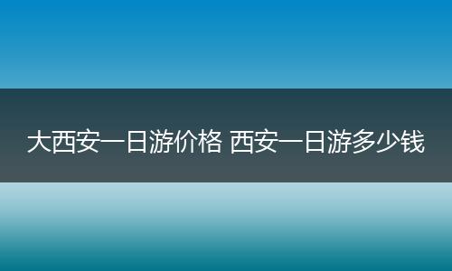 大西安一日游价格 西安一日游多少钱