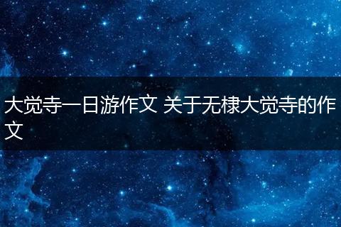 大觉寺一日游作文 关于无棣大觉寺的作文