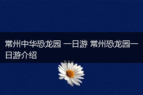 常州中华恐龙园 一日游 常州恐龙园一日游介绍