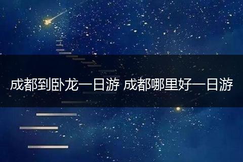 成都到卧龙一日游 成都哪里好一日游